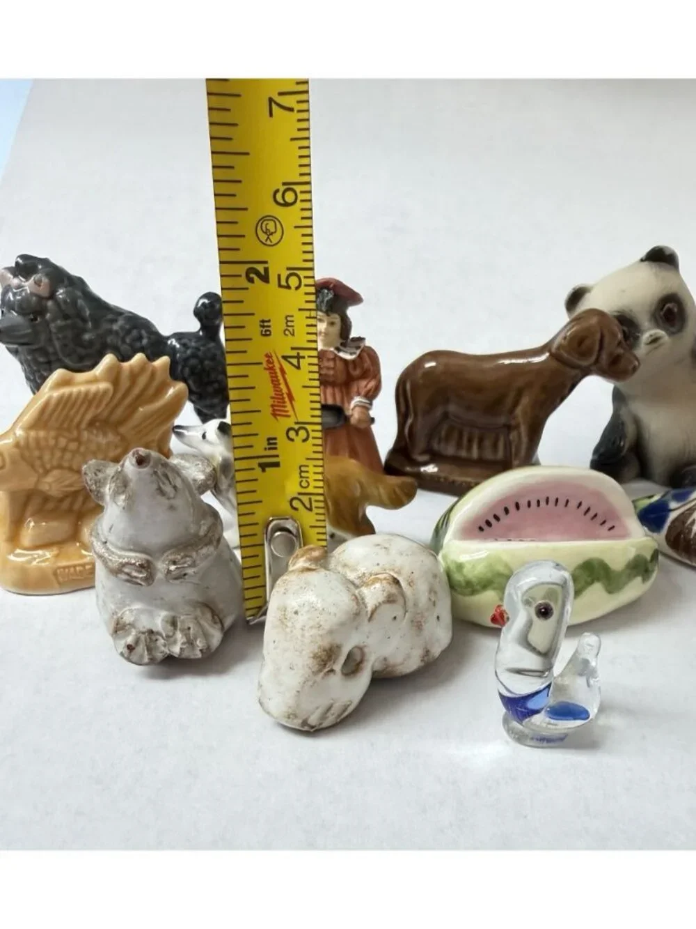 Lot 11 Mini Figures Wade Whimsies Panda Mouse Talavera Collie Poodle Bird Fish